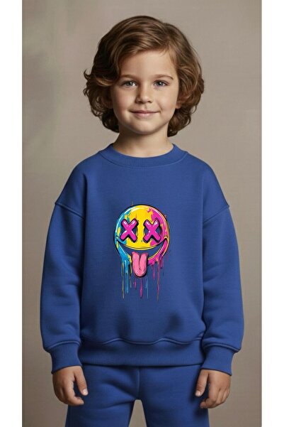 playwear Φούτερ ομάδας X EMOJI με στάμπα για κορίτσια και αγόρια, με λαιμόκοψ...