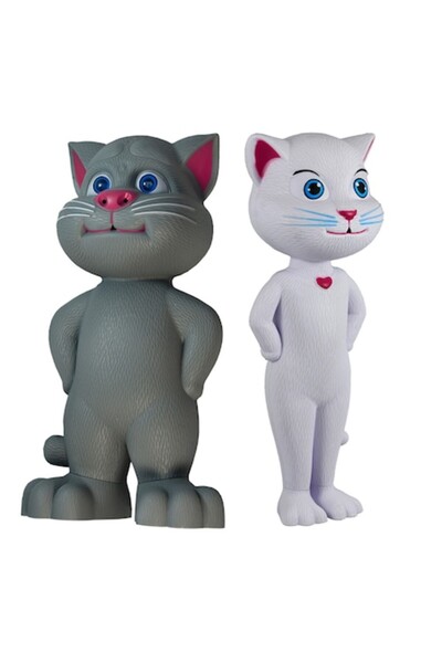 STOREONLINE Talking cat toy Tom Angela 30cm interactive fun for children