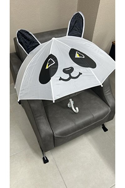 Sunman Çoçuk Şemsiyesi Panda-2 Beyaz Panda 9 Telli 45 Cm 3+