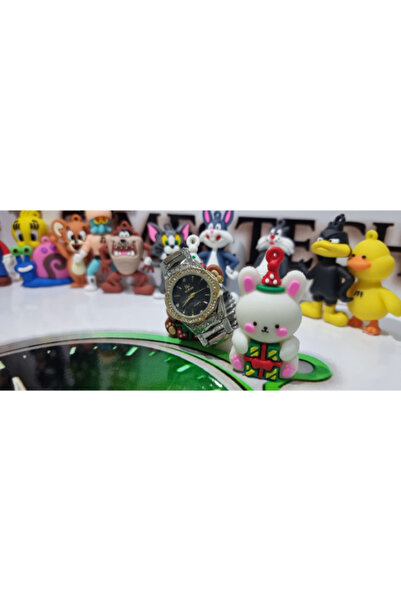 Time&Tech Women's Steel Watch with Gold Color and Black Inner Design and Ston...