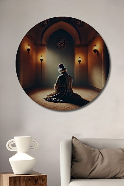 Teona Ahşap Mistik Mevlana Semazen Yağlı Boya Görünümlü Ahşap Dekoratif Tablo...