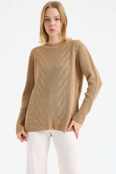 Sementa سترة تريكو بياقة دائرية من سيملي - لون جملي