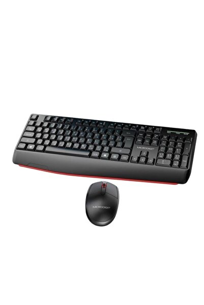 advisor Premium wireless keyboard and mouse combo, 2.4GHz wireless with built-in palm rest, USB nano receiver