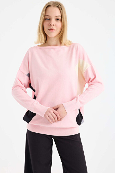 Sementa Boat Neck Low Sleeve Knitwear Sweater - Powder