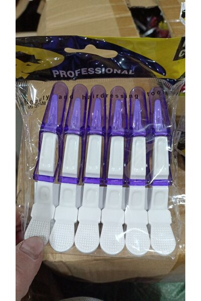 global fashion Κλιπ μαλλιών, 6 τεμάχια, λευκά + μοβ διαφανή