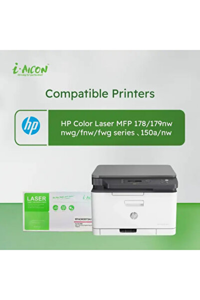 I-AICON خرطوشة حبر ليزر أرجوانية متوافقة مع طابعات HP W2073A 117A، إنتاجية 700 صفحة، لطابعات الليزر الملونة