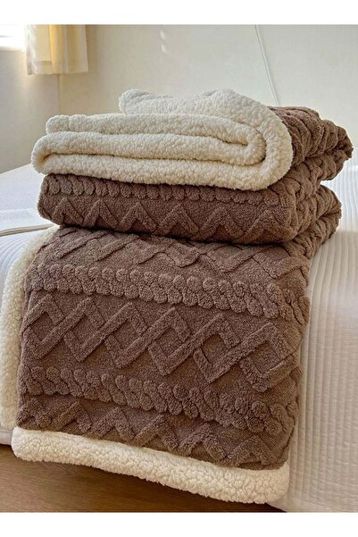 Türkiye Flannel Simple Double Layer Quilted Quilt, Winter Bed Sheet Quilt, Composite Leisure Bl