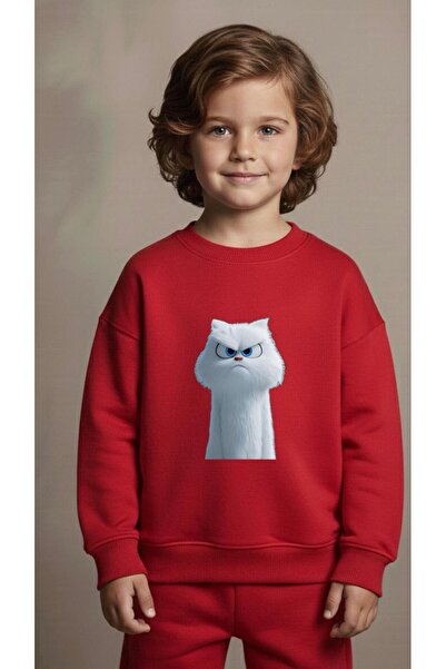 playwear Φούτερ ομάδας SOMURTKAN CAT με στάμπα για κορίτσια και αγόρια, με λα...