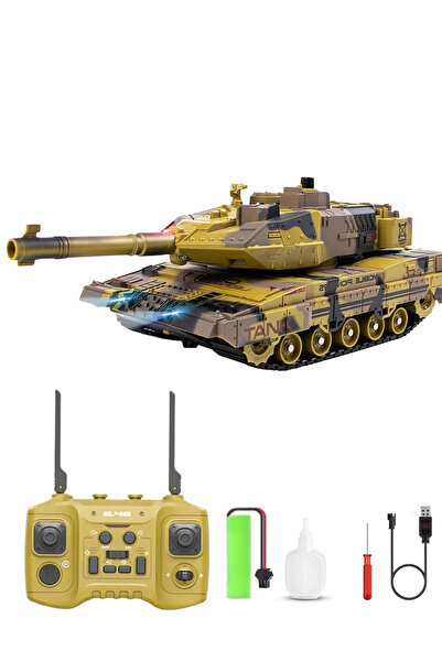 giffy Oyuncak 2.4 Uzaktan Kumandalı Su Bombası Atan Tank Buharlı 1200 Şarjlı Sesli Gövdesi 360° Hareketli