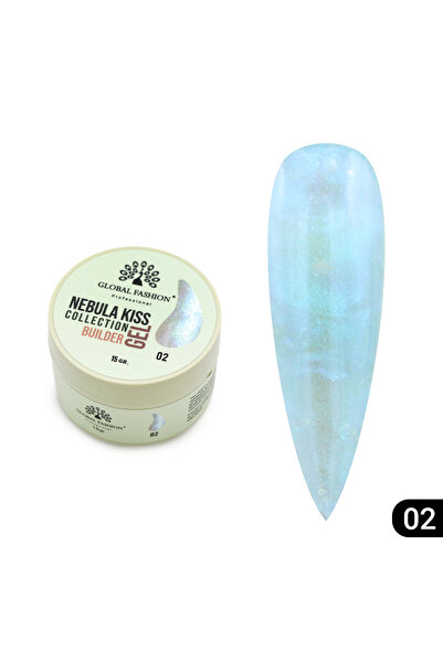 global fashion Gel pentru modelarea unghiilor 15 gr, Nebula Kiss Builder Gel 02