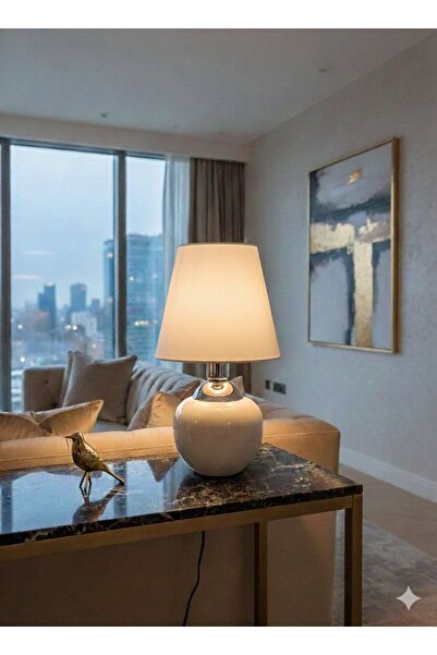 By çeliktürk Minimalist & Modern El Yapımı Seramik Masa Lambası / Abajur