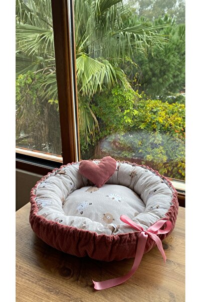Ören Pati Pet Store Kişiselleştirilebilir Yastıklı Pembe Kedi Köpek Bebek Yat...