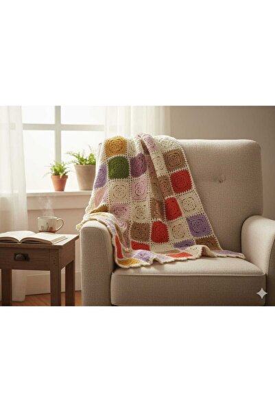 Okumuş Home El Örgüsü Bebek Battaniyesi Çok Renkli 100 x 100 cm