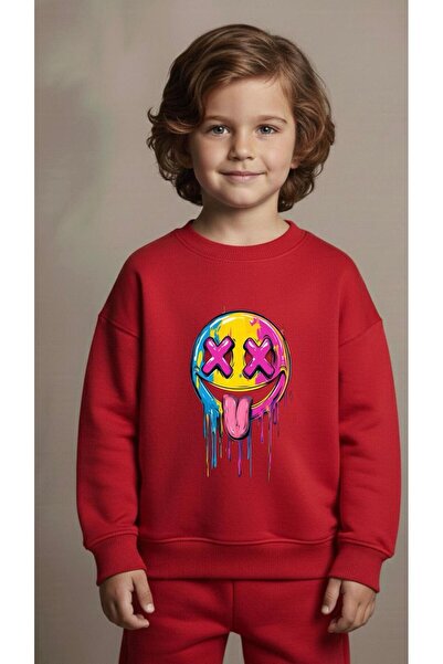 playwear Φούτερ ομάδας X EMOJI με στάμπα για κορίτσια και αγόρια, με λαιμόκοψ...