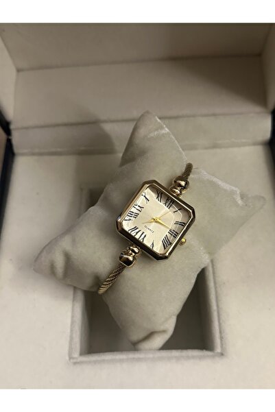 QUARTZ Kare Kadran Kesme Camlı Kelepçe Kol Saati