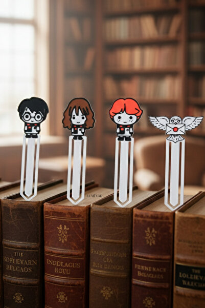 lumix3d Harry Potter Kitap Ayracı Seti – Büyücü Karakterli 4’lü Kitap Ayracı