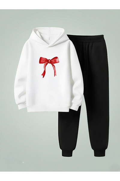 LORVEX Дитячий світшот з капюшоном - Спортивний костюм з червоною стрічкою з ...