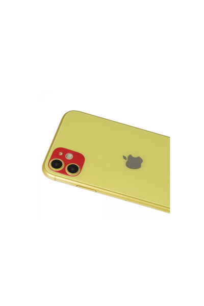 NewFace زجاج حماية لعدسة الكاميرا لهاتف آيفون 11 قوس قزح - أحمر