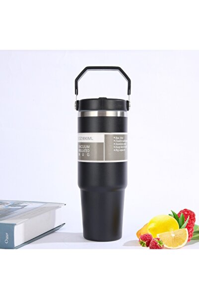 SOMIC 900 ml Termos Paslanmaz Çelik 12 Saat Sıcak ve Soğuk Özellikli Kamp ve Günlük Kullanım İçin