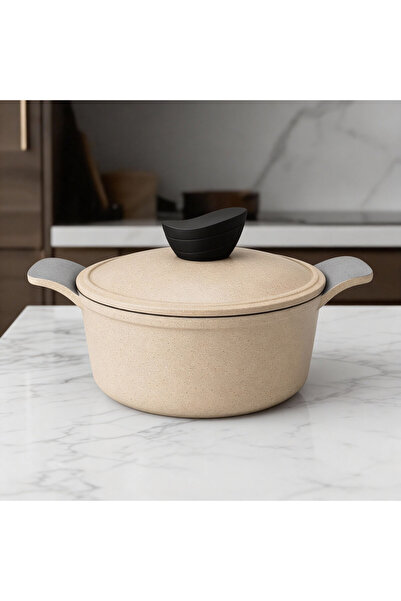 Jewel 22cm Nonstick Stockpot – Beige & Grey Marble Granite Coating, Home & Fa...