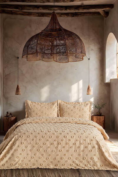 Doqu Home مفرش سرير مفرد من بولينا باللون البيج