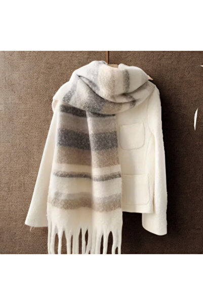 VELORA PRIVE -UNISEX %100 PAMUK EKOSELİ ŞIK KALİTELİ DOKUMA ŞAL - ATKI 30X200 CM