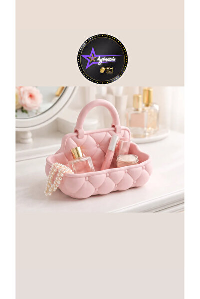 aysanova صينية مكياج مزخرفة مع مقبض، نمط مبطن، حامل، منظم