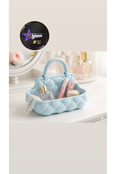 aysanova صينية مكياج مزخرفة مع مقبض، نمط مبطن، حامل، منظم