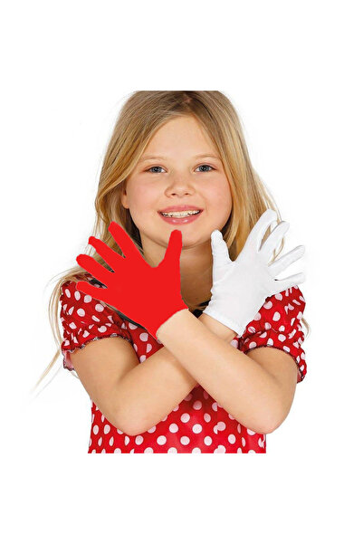 Twin Store 1 Pair Red White Pantomime Gloves Kids Size for Performances
