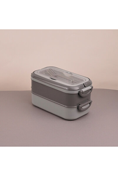 Gondol Diyet & Öğün Taşıma İçin 2 Katlı Kaşık Çatallı Beslenme Kutusu-1,8 L L...