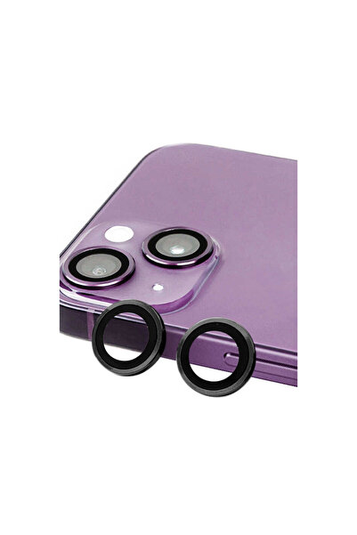 NewFace عدسة كاميرا آيفون 14 بلس راز ميتال - أسود