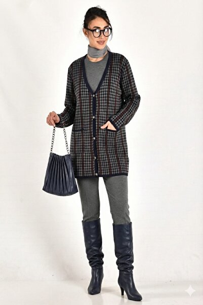 onno style woman Kazayagi Pattern Colorful Classic Knitwear Jacket