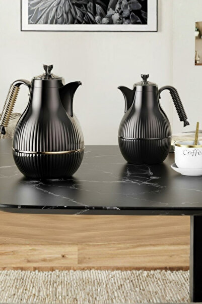 Generic 1 liter and 0.600 ml tea and coffee thermos set