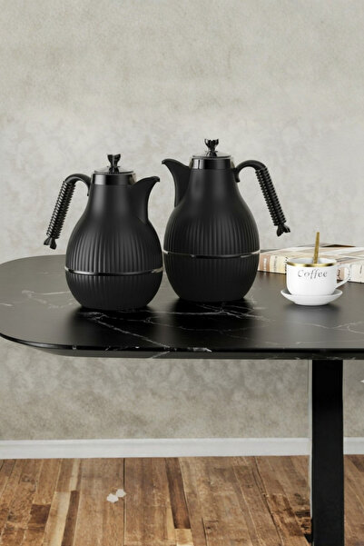 Generic 1 liter and 0.600 ml tea and coffee thermos set