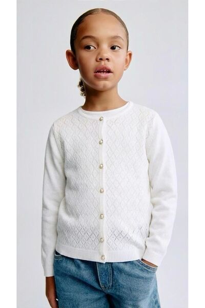 Çıtır Betüş Kids Daily Girl's Buttoned Basic Knit Cardigan