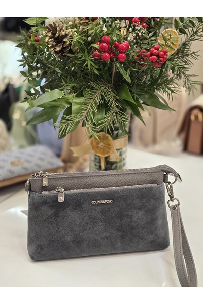 Kemo Bags Genuine Leather Suede Multi-Pocket Hand Portfolio and Women's Bag w...