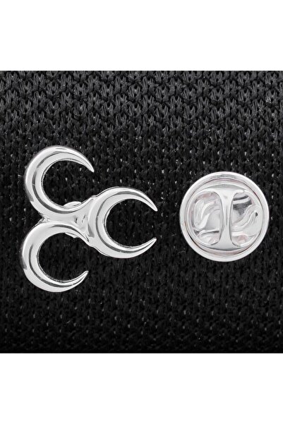 vogutima jewelery&silver by timuçin mavili Üç Hilal 925 Ayar Gümüş Rozet Yaka...