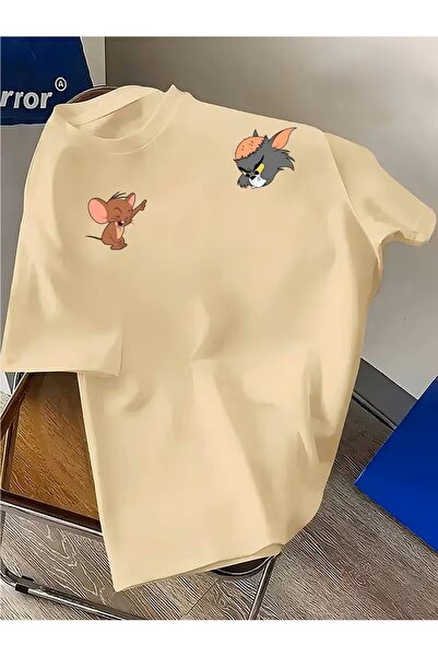 oneagılyazı Tom & Jerry Old Cartoon Printed T-Shirt