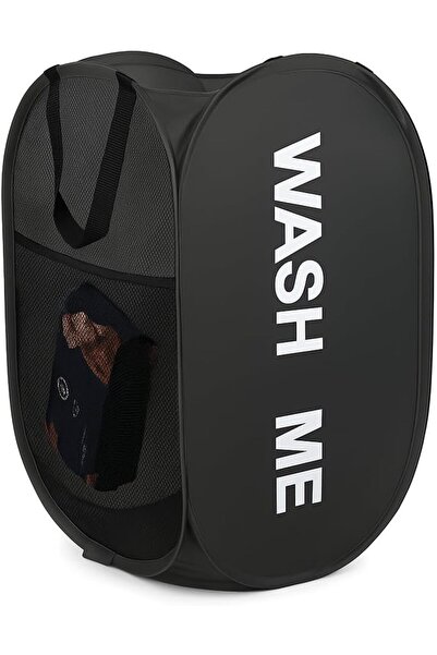 Revoon Portable foldable laundry basket with handles, durable mesh, and large storage capacity for home use