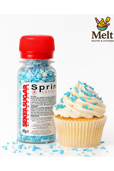 melt pastry & kitchen ŞEKER&SUGAR Pasta Süsleme Şekeri Mixs Baby Shower Mavi ...