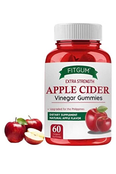 Fitgum حلوى خل التفاح من فيت غام - قوة إضافية | 60 قطعة حلوى للصحة والتخلص من...