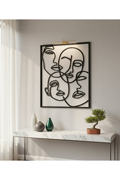 | Humana Line - Modern Metal Duvar Tablosu - Line Art Tasarım (55x70 cm)
