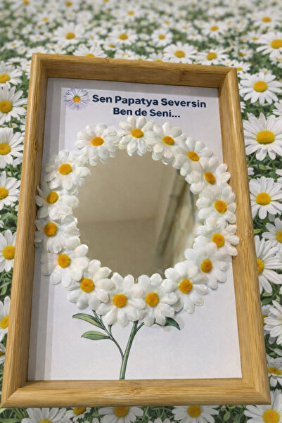 ADA HOME COLLECTION SHOP PAPATYA ÇİÇEKLİ AYNALI TEPSİ