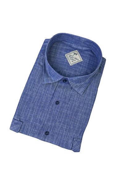 GÖMLEK GALERİSİ Classic Wide Cut Double Pocket Straight Long Sleeve Men's Shirt