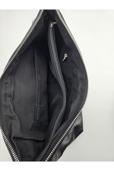 DSN Black Casual Hand and Shoulder Bag with Three Straps and Charm Accessory