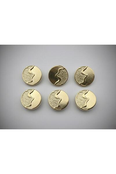 kendim fashion Metal Button Gold 28''- 17.80 mm (Pack of 6)