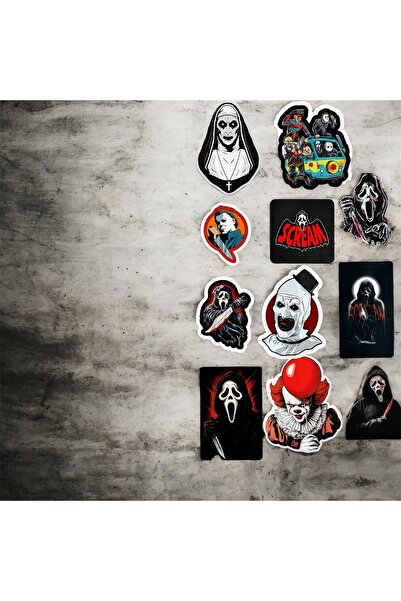 Limitless Design مجموعة ملصقات الأقنعة الأيقونية ذات الطابع المرعب مقاس 22 × ...