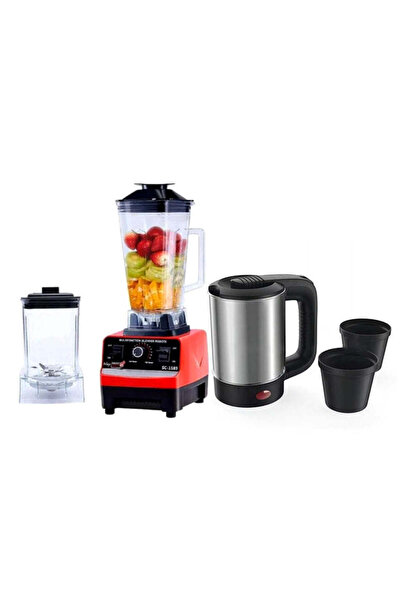 genernic مجموعة أدوات المطبخ المتكاملة: خلاط متعدد الوظائف مع مطحنة، غلاية كهربائية سعة 500 مل مع كوبين