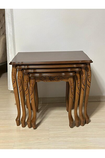 Nova Dizayn OYMALİ ASLAN AYAK 4 LÜ LÜKENS SEHPA