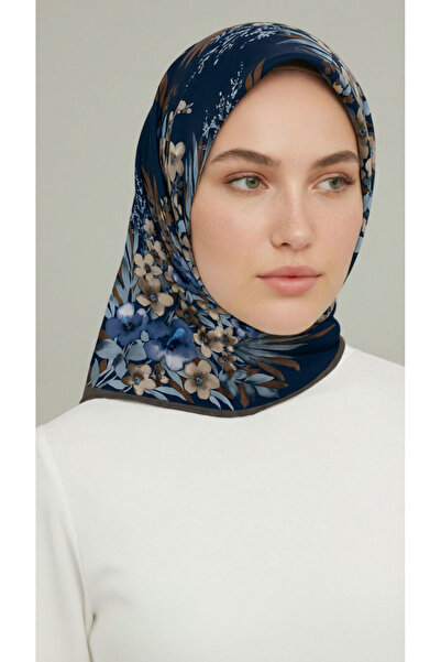 Karaca Eşarp وشاح رايون بنقشة الزهور - SA أزرق بلون الكوبالت AVİSI